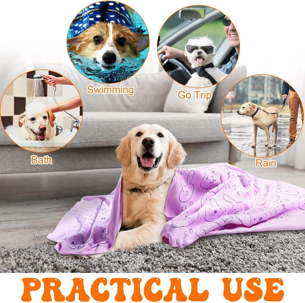 8 Pcs Dog Drying Towels Bulk 55 x 28 Pet Grooming Towels Absorbent Microfiber Dog Bath Towels Quick Drying Puppy Bathing Towel for Small Medium Large Dogs Cats Pets Bathing Grooming (Colorful)