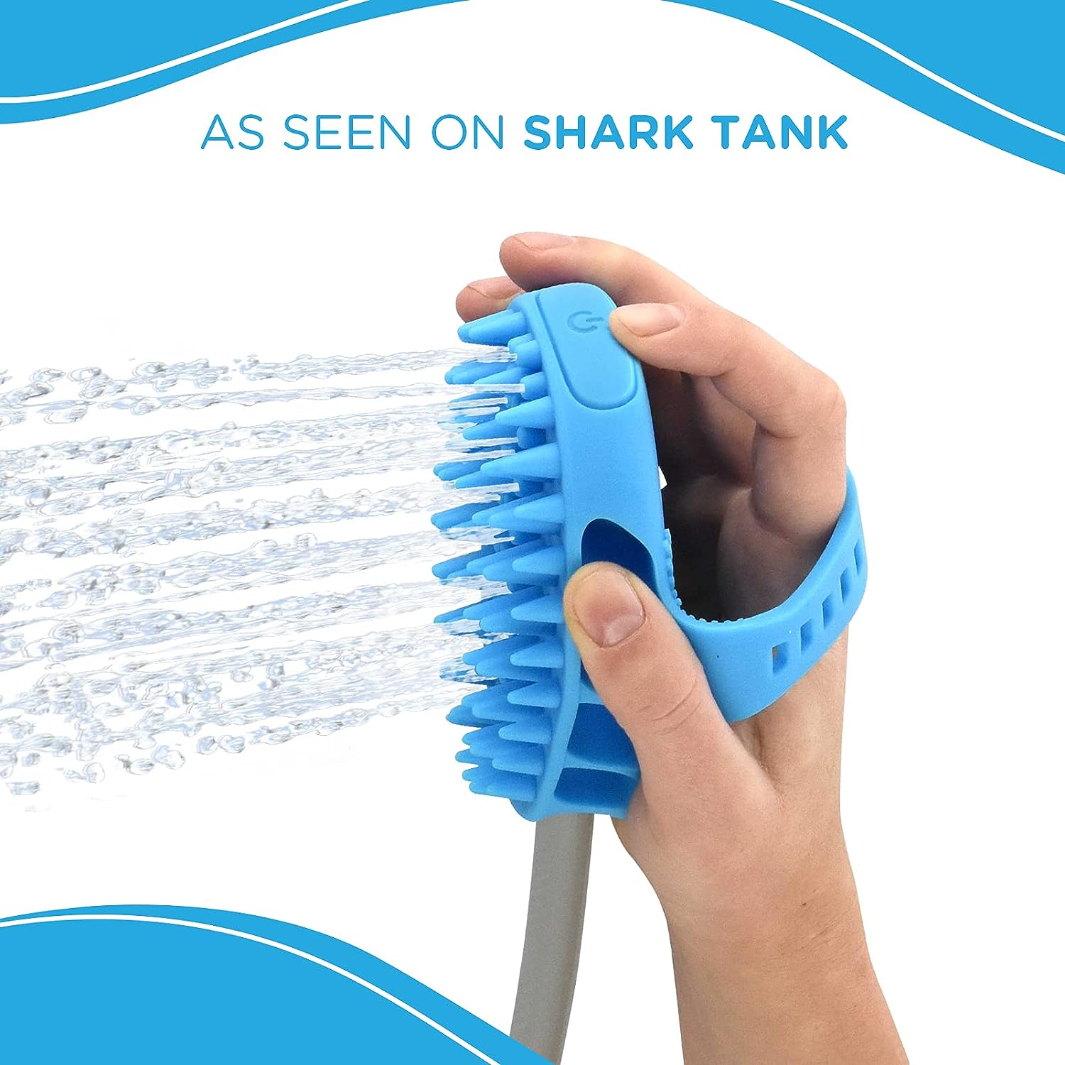 Aquapaw 4 in 1 Dog Bath Brush Pro for Dog Washing, Scrubbing, Massaging  Grooming | As Seen on Shark Tank - Fast  Easy Indoor  Outdoor Pet Shower  Sprayer Attachment | Includes 8-Foot Hose | Blue