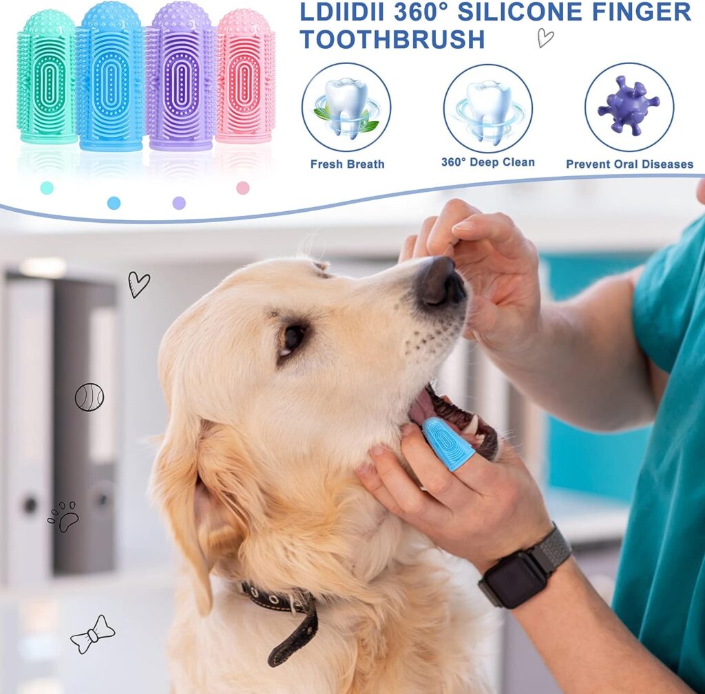 LDIIDII Dog Toothbrush Dog Tooth Brushing Kit 4Pack Dog Finger Toothbrush for Dog Teeth CleaningDog Dental Care,Cat Toothbrush Dog Tooth Brush Puppy Toothbrush Pet Toothbrush