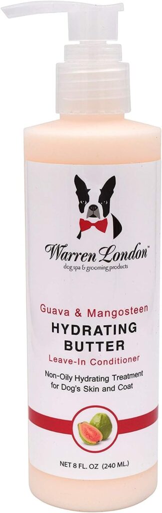 Warren London Hydrating Butter Leave In Pet Conditioner for Dogs | Lotion for Skin and Coat | Aloe Puppy  Dog Conditioner for Hair Detangler, Dry Skin,  Pet Fur Dandruff | Use After Dog Shampoo  Bathing | Made in USA | Guava 8oz